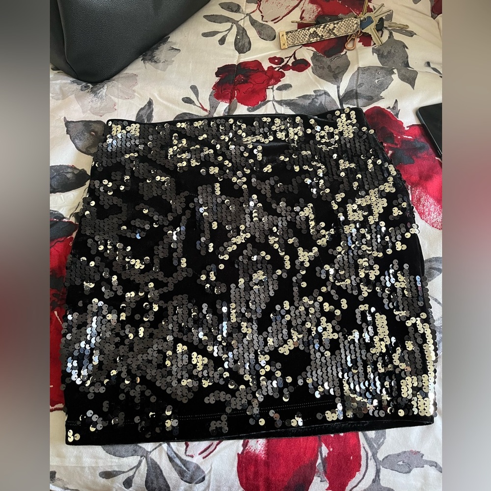 Black sequence maxi skirt express